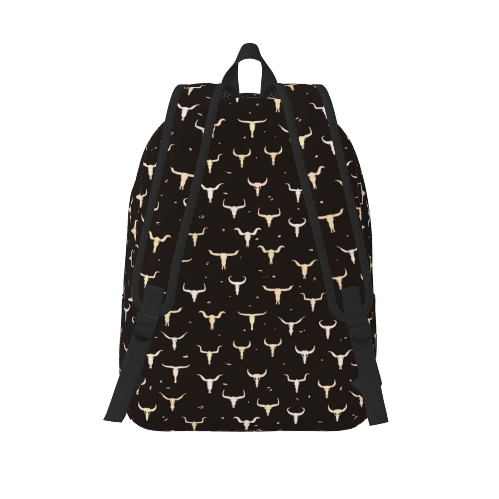 Picia Cow Skulls Printed Canvas Daypack - Stylish and Durable Vintage Compact Backpack - Class, Work, Travel, or Laptop Bookbag,Organized Compartments-Small