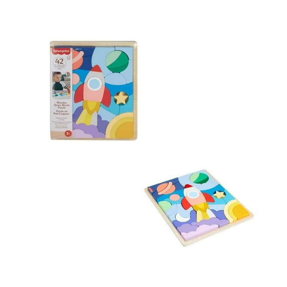 Juguete para Bebés Fisher Price Rompecabezas del Espacio de Madera