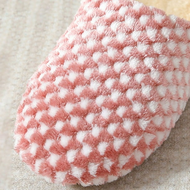 Chaussons Pour Femmes Et Hommes Mousse à Mémoire De Forme Doux Chauds Antidérapants Confortables Pour Intérieur Extérieur Rouge Et Blanc 5-6
