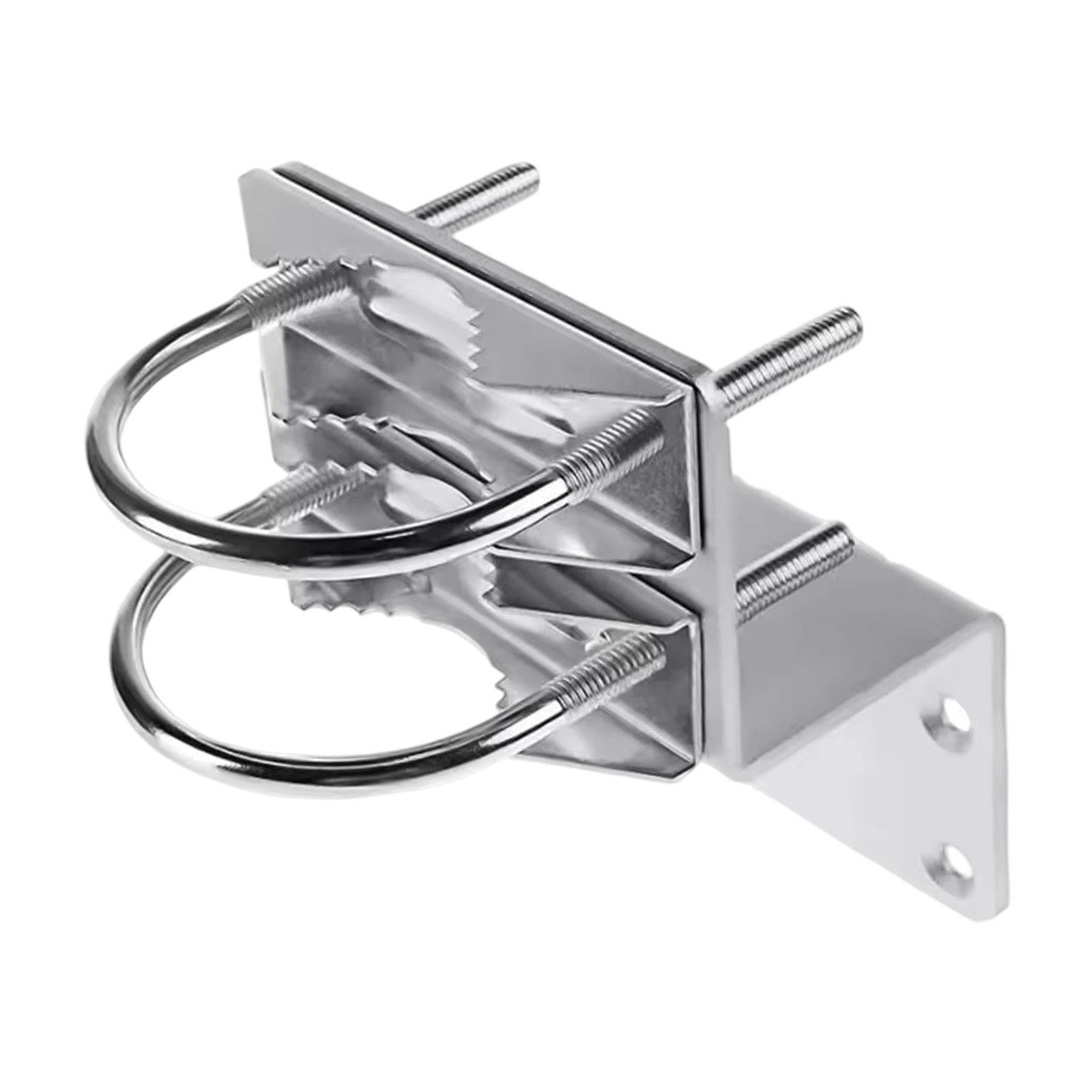JWQFBC Pole Mount Bracket with Double U Bolts Iron Mounting V Jaw Heavy Duty Hardware