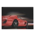 thumbnail image 1 of Cars Cutting Board, Rear View of a Futuristic Sports Car Motion Power Transportation Vehicle Sublime Theme, Decorative Tempered Glass Cutting and Serving Board, Large Size, Red Black, by Ambesonne, 1 of 1
