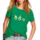 thumbnail image 2 of Top de camiseta con estampado verde de manga corta informal de cobertura para mujer Pompotops hkajfhjk459063, 2 of 4