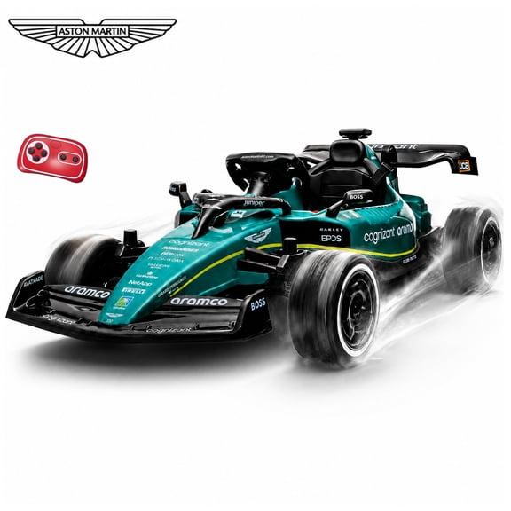 Licensed Aston Martin Electric Go Kart for Kids 3-8, 24V Drift Kart, Ride on Toys with Bluetooth Music, Remote Control, 4x100W Motors, EVA Wheels