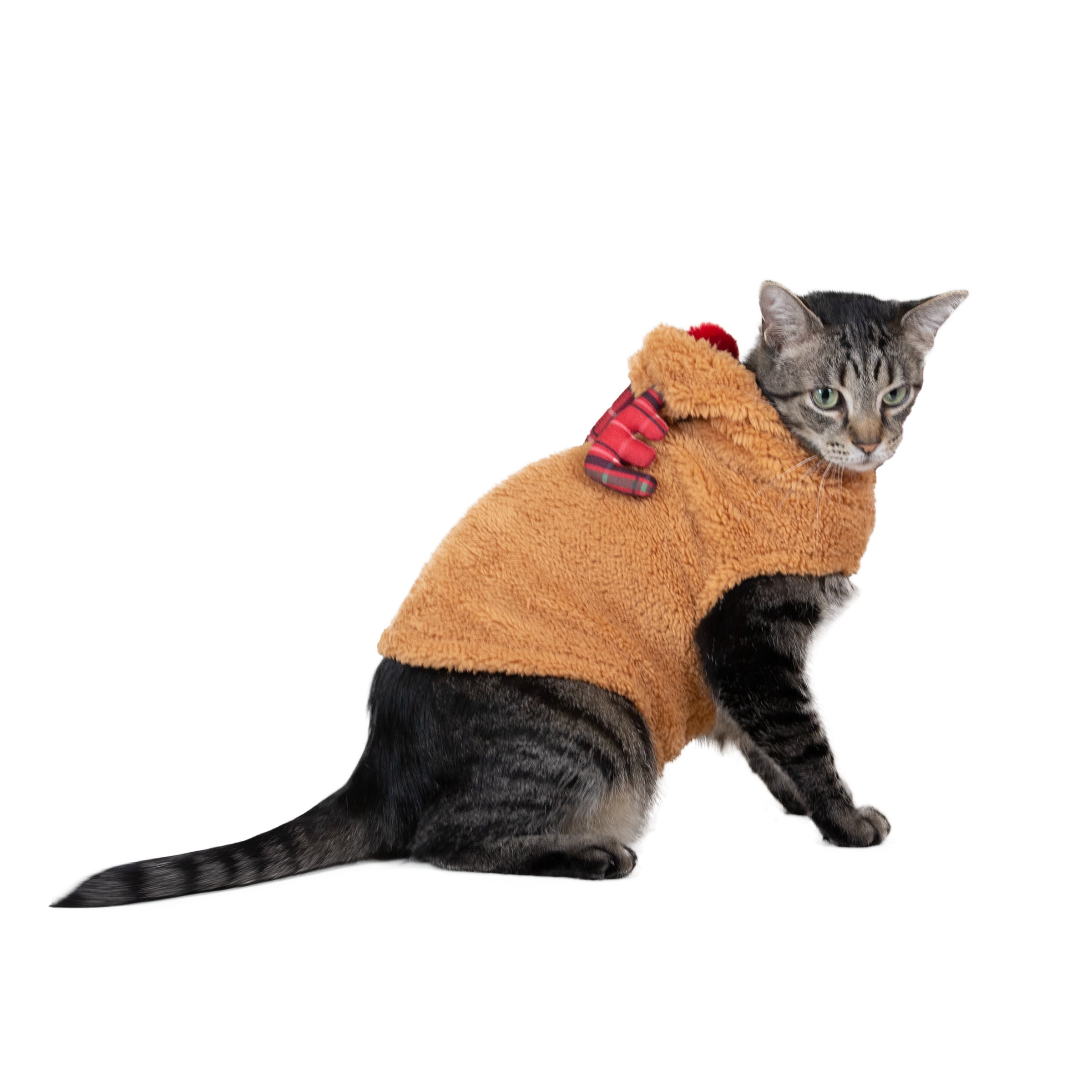 Vibrant Life, Holiday Dog Clothes, Reindeer Dog or Cat Jacket, Tan, S