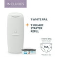 thumbnail image 2 of Diaper Genie Compact Pail, 1 Diaper Pail, 1 Square Refill, 165 Count, Infant, White, 2 of 11
