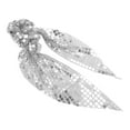 thumbnail image 5 of Unique Bargains 1 Pc Elegant Square Sequin Bow Ribbon Hair Elastic Band Silver Tone, 5 of 5