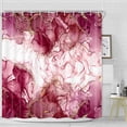 thumbnail image 3 of Burgundy Red Gold Marble Texture Shower Curtain Sets, Abstract Modern Fabric Shower Curtain for Bathroom, 3D Printing Durable Waterproof Washable Bath Curtain with Hooks, 60X70in, 3 of 4