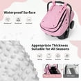 thumbnail image 6 of Baby Car Seat Cover, Caveen Infant Carseat Canopy, Warm Plush Minky Dots Shield Covers, with Breathable Mesh Window, Enlarge Space, Pink, 6 of 7