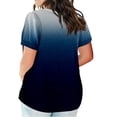 thumbnail image 3 of TQWQT Womens Plus Size Tops 4x-5x Summer Short Sleeve Tees Floral Graphic T-Shirt V Neck Tunic Loose Casual Trendy Tunics with Pocket Royal Blue 4XL, 3 of 5