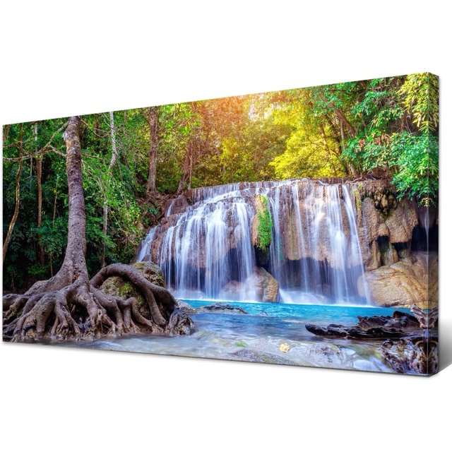 Lagos y cascadas naturales, bosques y atardeceres, árboles tropicales, carteles de paisajes montañosos, ideales para decorar oficinas, dormitorios y hogares.