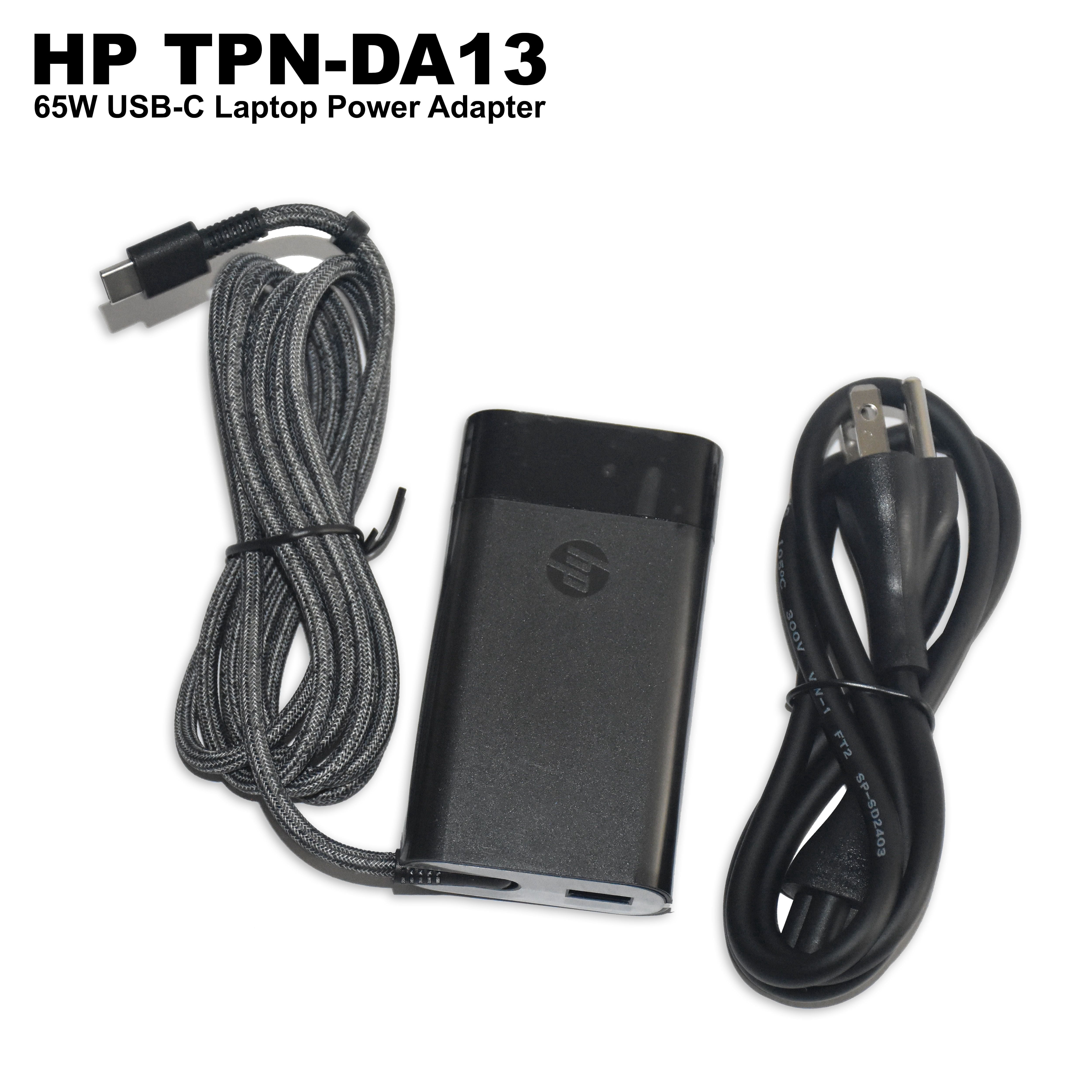 HP 65W Power Adapter, USB-C Computer Laptop Charger, Compact and