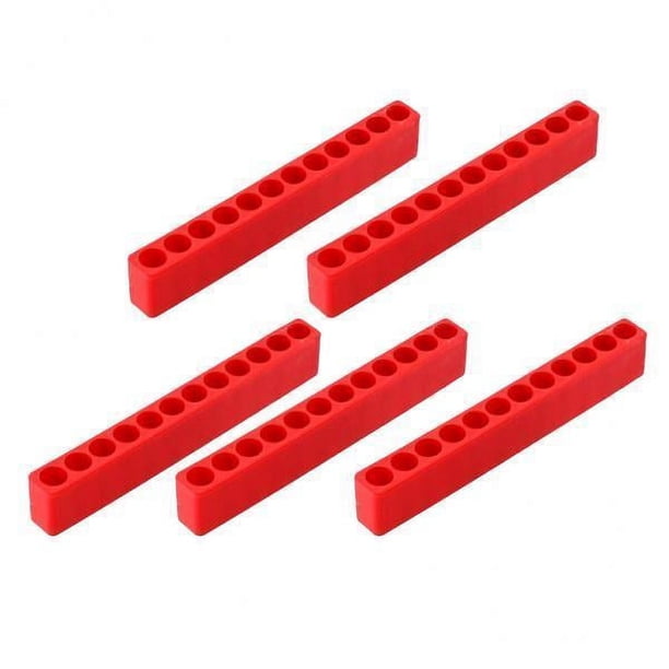 Bloque Portapuntas de Destornillador, Zócalo de Plástico de 6 Ángulos, 12 Orificios Rojo, 3x5 Piezas 4 piezas
