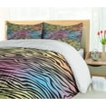 thumbnail image 5 of Ambesonne Savannah Duvet Cover Sets, Colorful Wildlife Zebra, 2-Queen, Yellow Coral Pink, 5 of 7