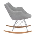 thumbnail image 4 of LeisureMod Mid-Century Willow Gray Twill Fabric Eiffel Base Rocking Chair, 4 of 7