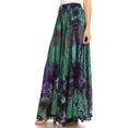 thumbnail image 3 of Sakkas Ester Womens Simple Boho Maxi Full circle Tie-dye Skirt with Elastic Waist - Green - One Size, 3 of 5