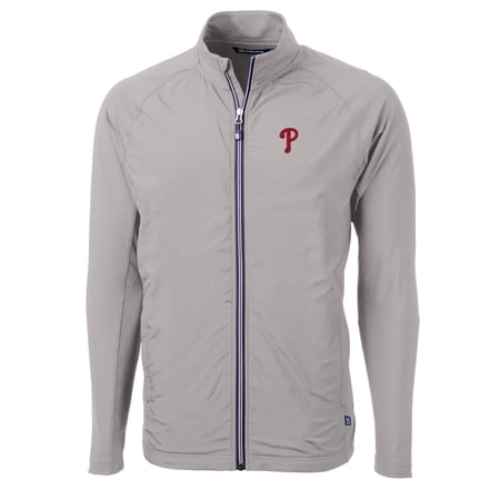 Men s Cutter & Buck Gray Philadelphia Phillies Big & Tall Adapt Eco Knit Full-Zip Jacket