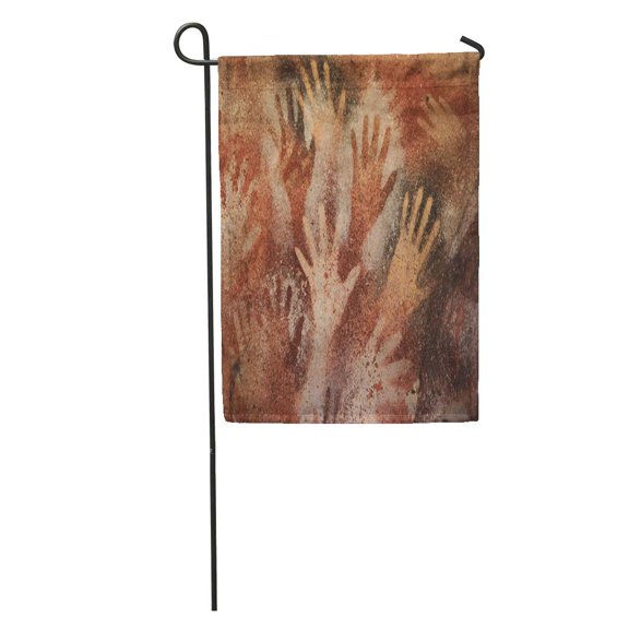 SIDONKU Painting Cave of The Hands Aboriginal Archaeologist Rock Paleontology Garden Flag Decorative Flag House Banner 28x40 inch