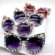 thumbnail image 3 of Gafas de sol de diamante de gran tamaño para mujer, gafas de sol de ojo de gato con diamantes de imitación, gafas de sol brillantes para mujer Vintage (púrpura) JAMW Sencillez, 3 of 4