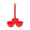 thumbnail image 1 of Cateissary Hervidor de silicona para huevos, reemplazo portátil, 3 orificios, resistente al calor, de mano, Color sólido, reutilizable, lavable, Cocina y Comedor Rojo, 1 of 6