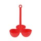 thumbnail image 1 of Yuarrent Hervidor de silicona para huevos, reemplazo portátil, 3 orificios, resistente al calor, de mano, Color sólido, reutilizable, lavable, Cocina y Comedor Rojo, 1 of 6