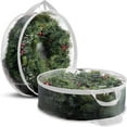 thumbnail image 6 of Clear Christmas Wreath Storage Container, 24 inches Christmas Wreath Clear Plastic Storage Bag with Dual Zippers and Carry Handles for Xmas Holiday, 6 of 6