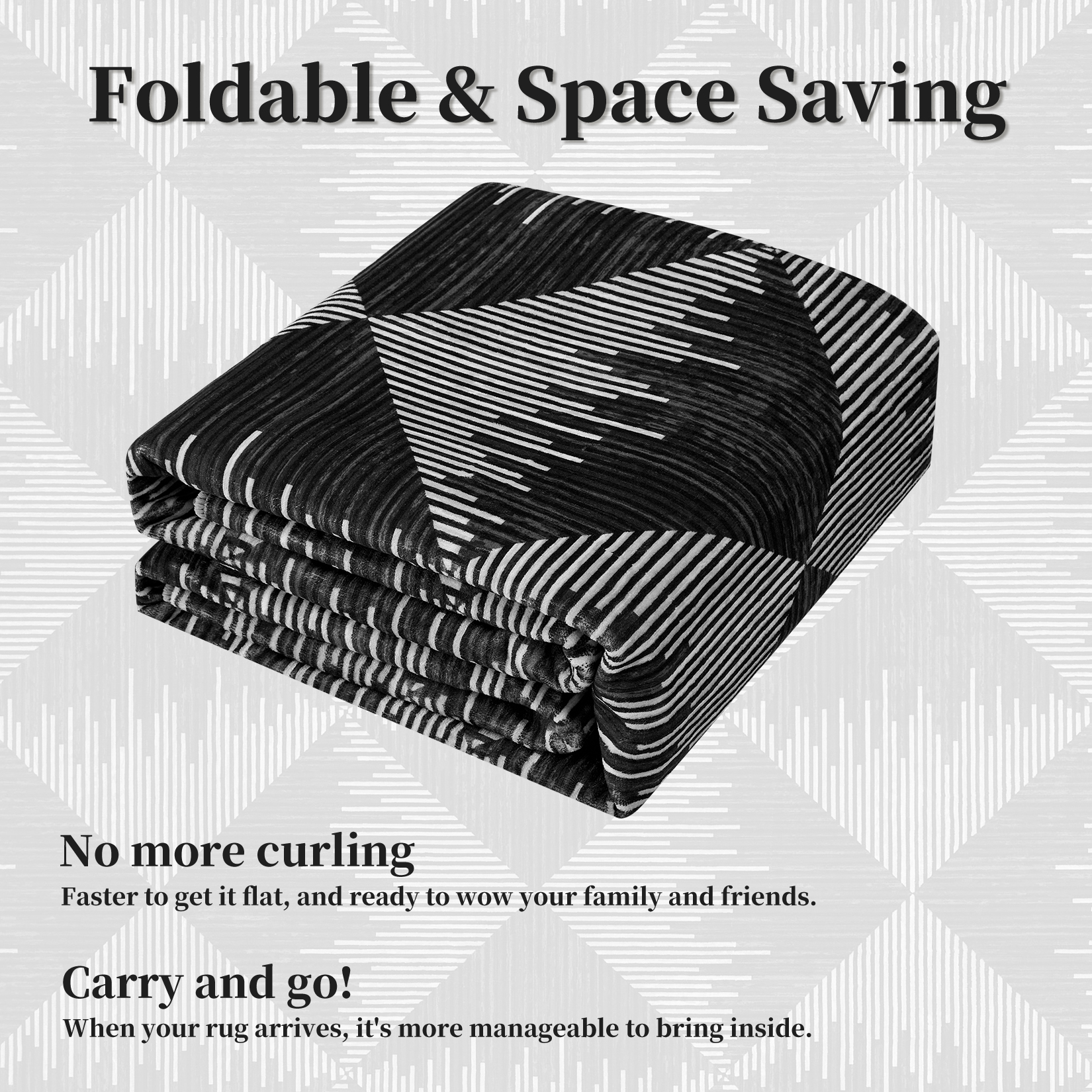 10x13 Washable Area Rugs for Living Room Non Slip Low Pile Modern Geometric Farmhouse Dining Room Carpets for Bedroom Dorm Black