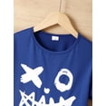 thumbnail image 4 of 10Y Big Boys Clothes 10Y Boys 2PCS Summer Outfits Set Letter Print Big Boys Short Sleeve Top Shorts Set Blue, 4 of 6