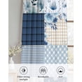 thumbnail image 6 of Blue Floral Sheer Curtains 84 Inch Length 2 Panels Set for Living Room/Bedroom, Spring Flowers Plants Patchwork Grid Bohemia Kitchen Curtains Grommet Semi-Sheer Curtains Window Treatments 42"x84"x2, 6 of 7