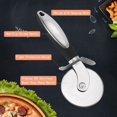 thumbnail image 4 of Cortador de pizza,Cortador de pizza con mango que no raspa,Cortador de pizza Ruedas antiadherentes de acero inoxidable,Rebanador profesional,, 4 of 4