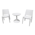 thumbnail image 1 of Strata Furniture 2 Sensilla Weatherproof Patio Chairs & Sprout Table in White, 1 of 1