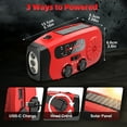 thumbnail image 4 of Jazmm Hand Crank Emergency Radio, 7400mWh NOAA/AM/FM Portable Radio, Solar Emergency Radio, Weather Alert, Flashlight for Emergency, Power Bank Cellphone Charger, 4 of 8