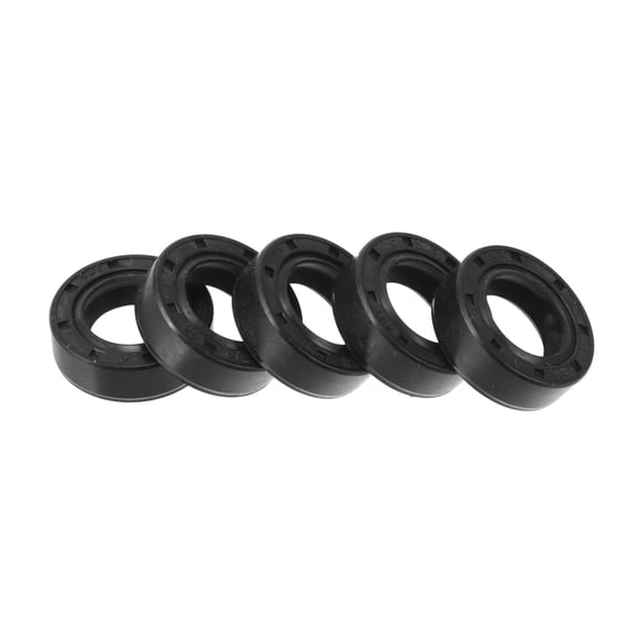Sello de aceite universal TC de doble labio con resorte de acero Unique Bargains 15x25x8mm alta presión caucho NBR negro 5 Pcs