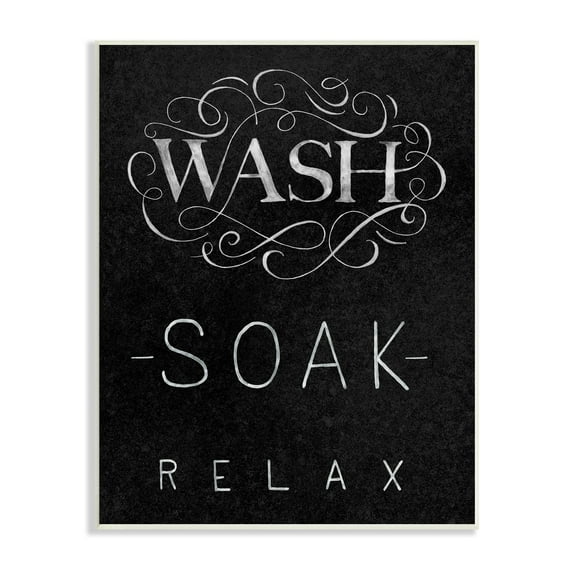 Stupell Industries Wash Soak Relax Bathroom Phrases Vintage Boutique Typography Typography Painting Unframed Art Print Wall Art, 10 x 15