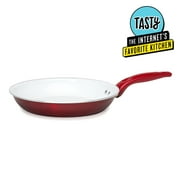 Tasty Ceramic Titanium Reinforced Non-Stick Fry Pan, Red, 12"