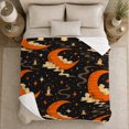 thumbnail image 4 of Celestial Moon Candles Starry Night Fantasy Pattern Mystical, Warm Flannel Blanket for Living Room and Reading Nook, Festive autumn celebration Scene, Art Lovers autumn celebration Gift, 4 of 7