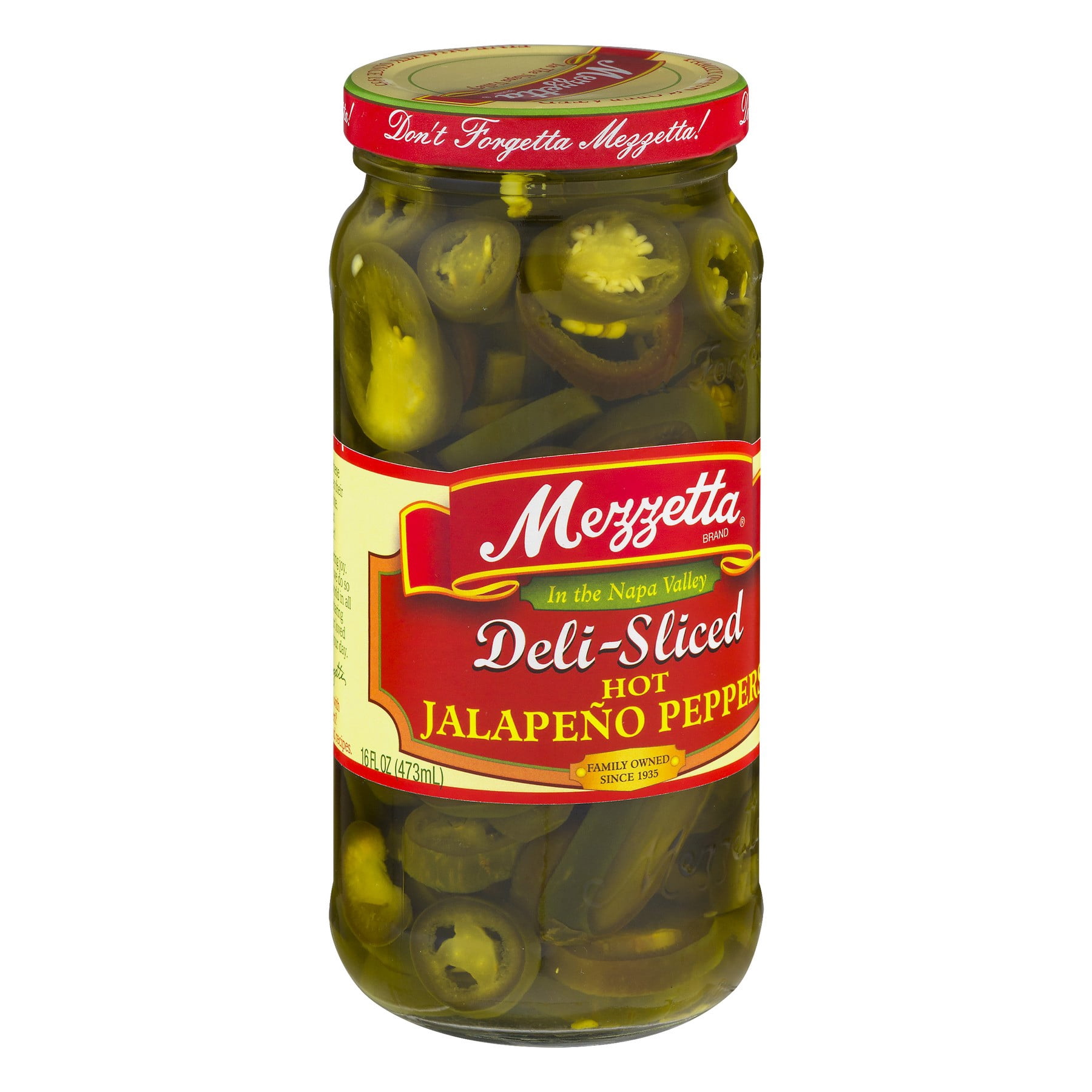(6 Pack)Mezzetta Hot Jalapeno Peppers - Sliced, 16 oz.
