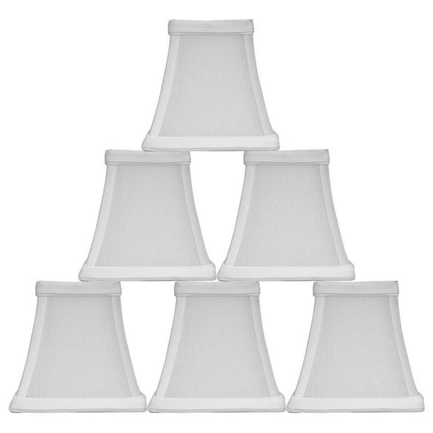 Urbanest 5 Square Faux Silk Bell Chandelier Lamp Shade Off White Set Of 6 Com Faux Silk Bell Chandelier Lamp Shade, How To Change The Color Of A White Lampshade