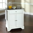 thumbnail image 2 of LAFAYETTE SOLID BLACK GRANITE TOP PORTABLE KITCHEN ISLAND IN WHITE FINISH, 2 of 7