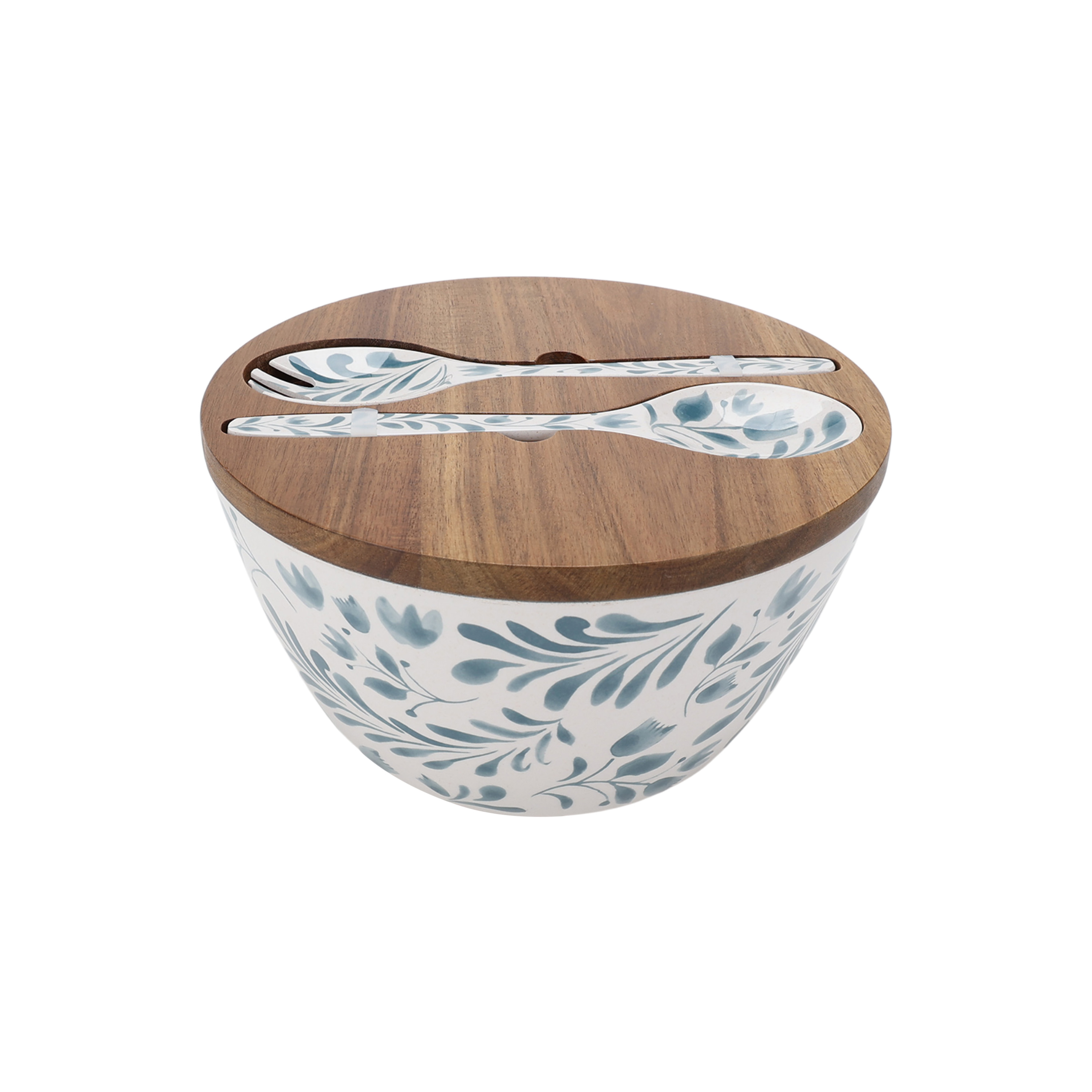 Better Homes & Gardens Bamboo Melamine Salad Serving Bowl Set