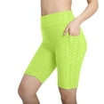 thumbnail image 2 of Yxbdin Yoga Shorts with Pockets for Women Butt Lifting Stretchy Leggings Tummy Control High Waist Workout Shorts Honeycomb Texture Biker Shorts, 2 of 4