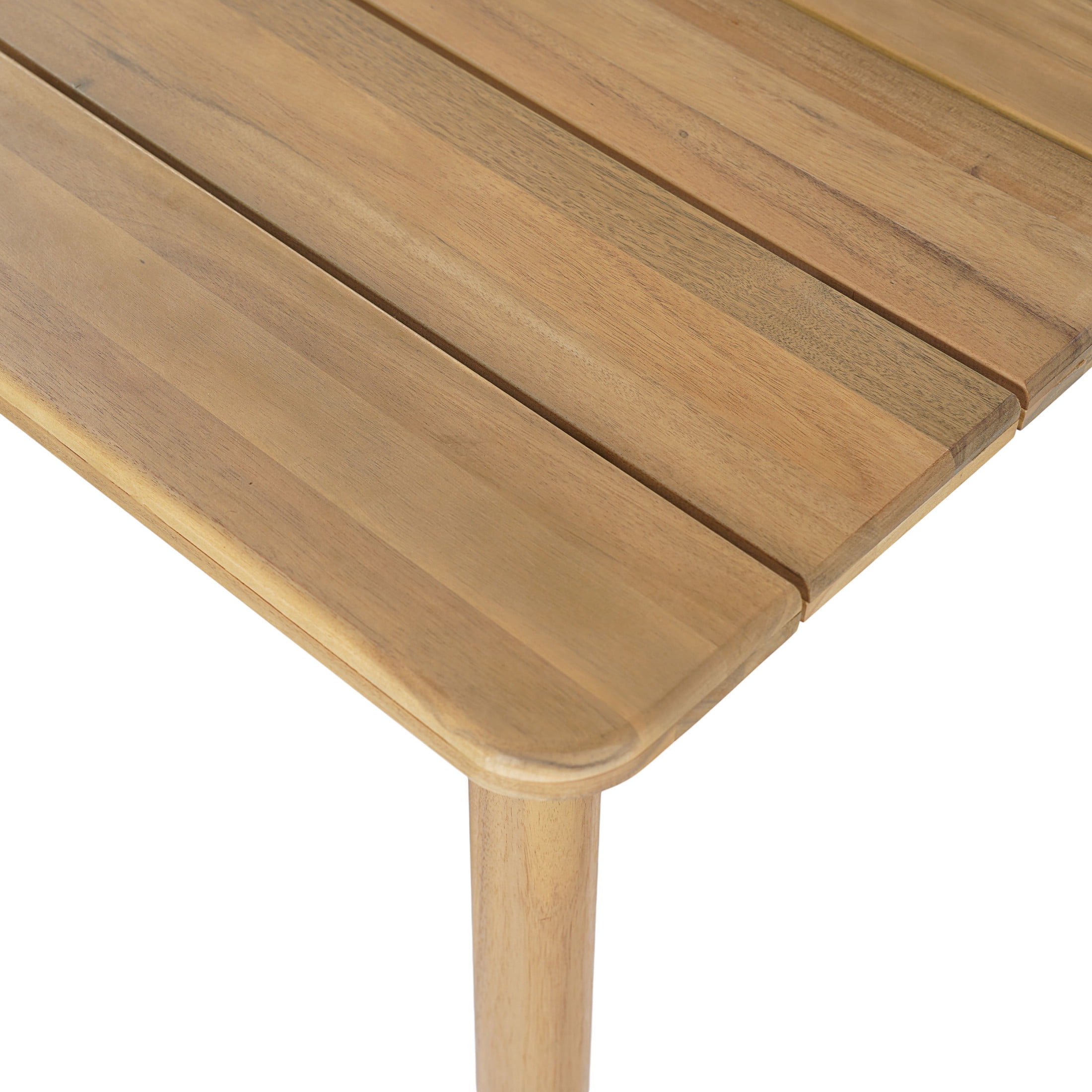 Christopher Knight Home 67" Contemporary Outdoor Rectangular Dining Table, Slatted Top, Solid Wood Frame, Light Teak Finish