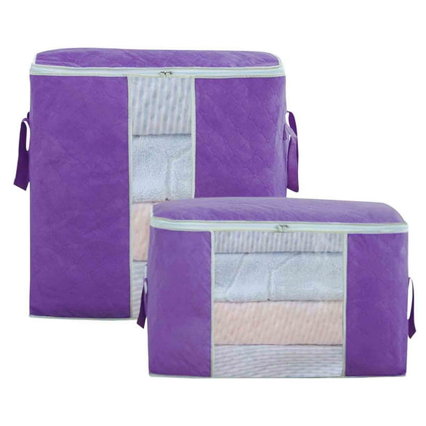 Bolsa organizadora de ropa de gran capacidad, con tela gruesa, para edredones, mantas y ropa de cama, plegable, con cremallera resistente y ventana transparente, ideal para viajes.