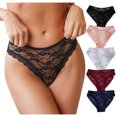thumbnail image 4 of YYDGH Womens Sexy G String Thongs Lace Cotton Pads Panties Underwear for Women Sheer Mesh Hipster Brief Wine Red M, 4 of 4