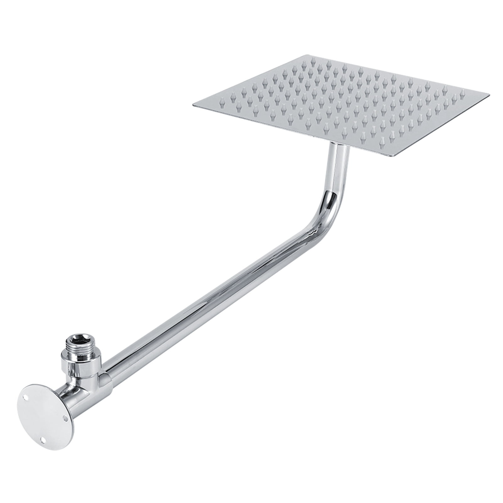 Suodoka 8 Inch Stainless Steel Rainfall Shower Head Set With Arm Hose Holder G1/2 Thread Wall Mounted Square Rain Top Spray Showerhead Fixture, 20.32 cm