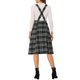 thumbnail image 3 of Falda de tirantes de tartán para mujer Inspire Chic, vintage, de cintura alta, estilo A-line, midi, vestido overall, negro, 3 of 6