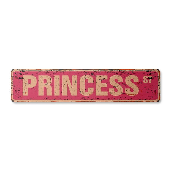 PRINCESS Vintage Plastic Street Sign Childrens Name Room Sign | Indoor/Outdoor |  18" Wide