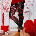 thumbnail image 5 of Mepaouo Women's Valentine Day Leggings Heart Printed Control Tummy Tights Yoga Pants Sizes S-2X, 5 of 6