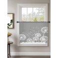thumbnail image 2 of Sheer Curtains 54 Inch Length, White Dandelion Semi Sheer Curtains Light Filtering Window Treatment, Spring Plants Flowers Vintage Gray Privacy Voile Drapes for Living Room Bedroom 52x54 Inch, 2 of 7