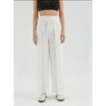 thumbnail image 2 of High Waist Straight Leg Trousers with a Front Tie, 2 of 6