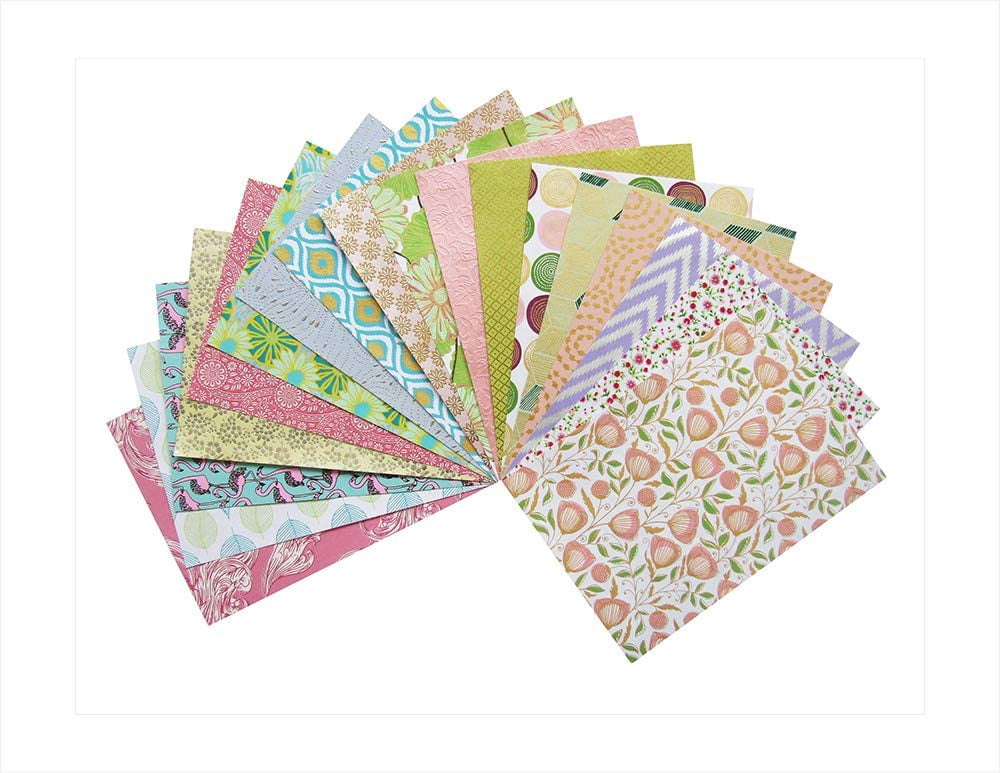 Paperhues World of Pastels Handmade Scrapbook Paper 8.5 x 11" Pad, 36 Sheets (2 sheets each of 18 styles)